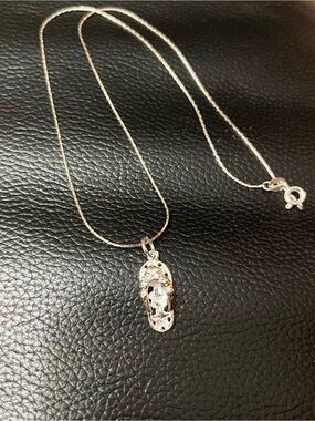 Sterling Silver Flip Flop Pendant Necklace